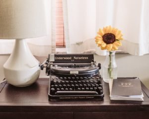 typewriter sunflower
